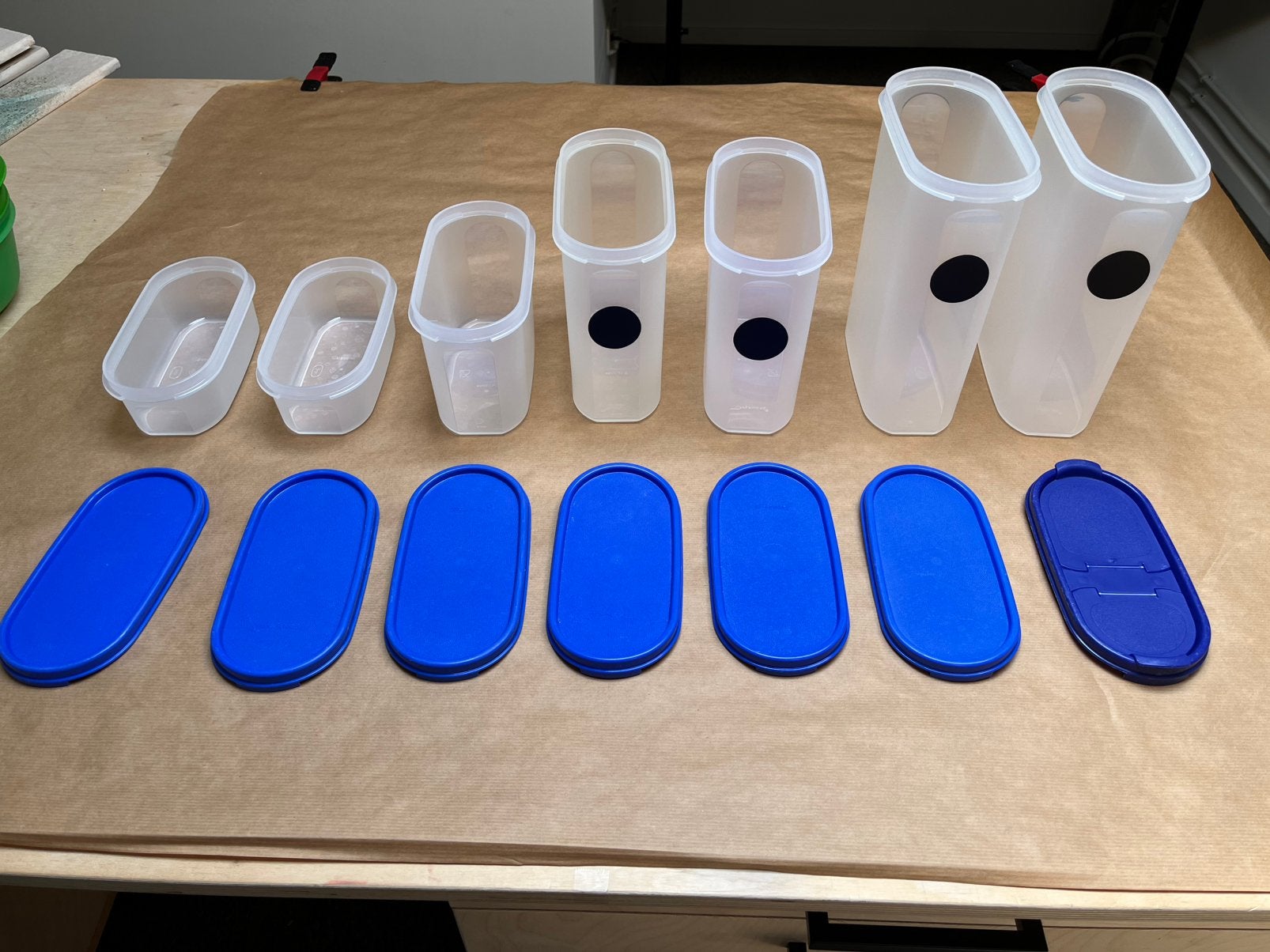 Tupperware ruimtespaarders 7 stuks, Ophalen of Verzenden, Zo goed als nieuw
