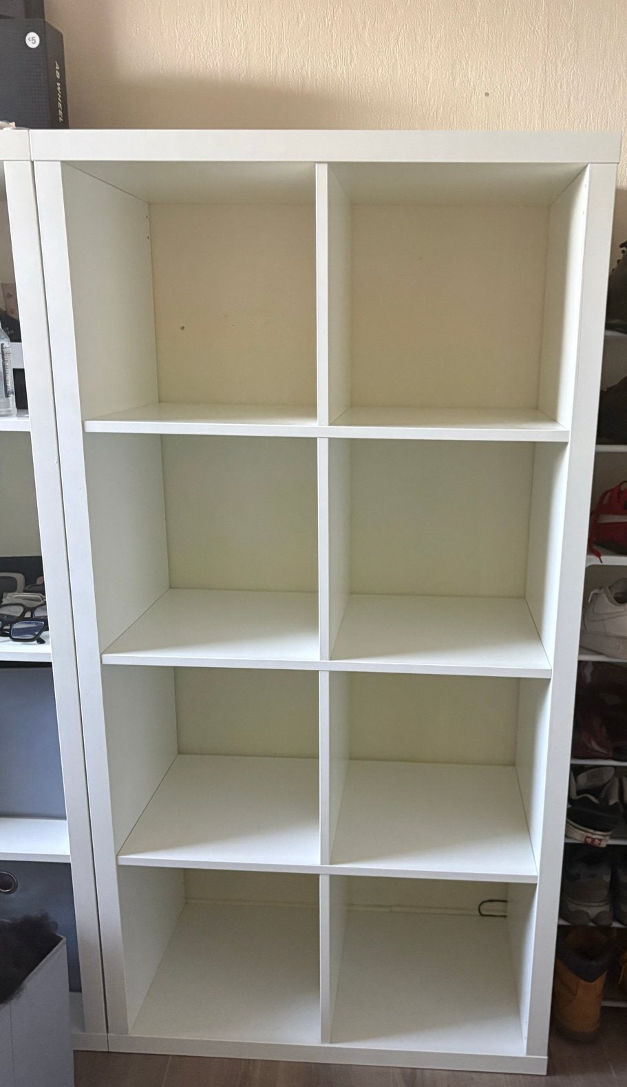 Witte IKEA Kallax Kast met 8 Vakken -, Ophalen, Met plank(en), Gebruikt, 100 tot 150 cm