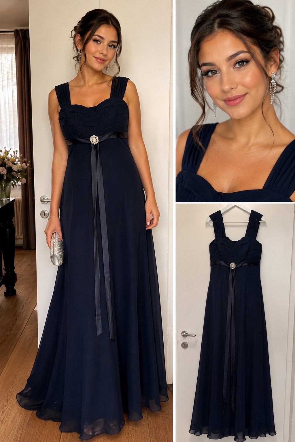 Gala jurk maat 44 donkerblauw, Galajurk, Blauw, Maat 42/44 (L), Ophalen of Verzenden