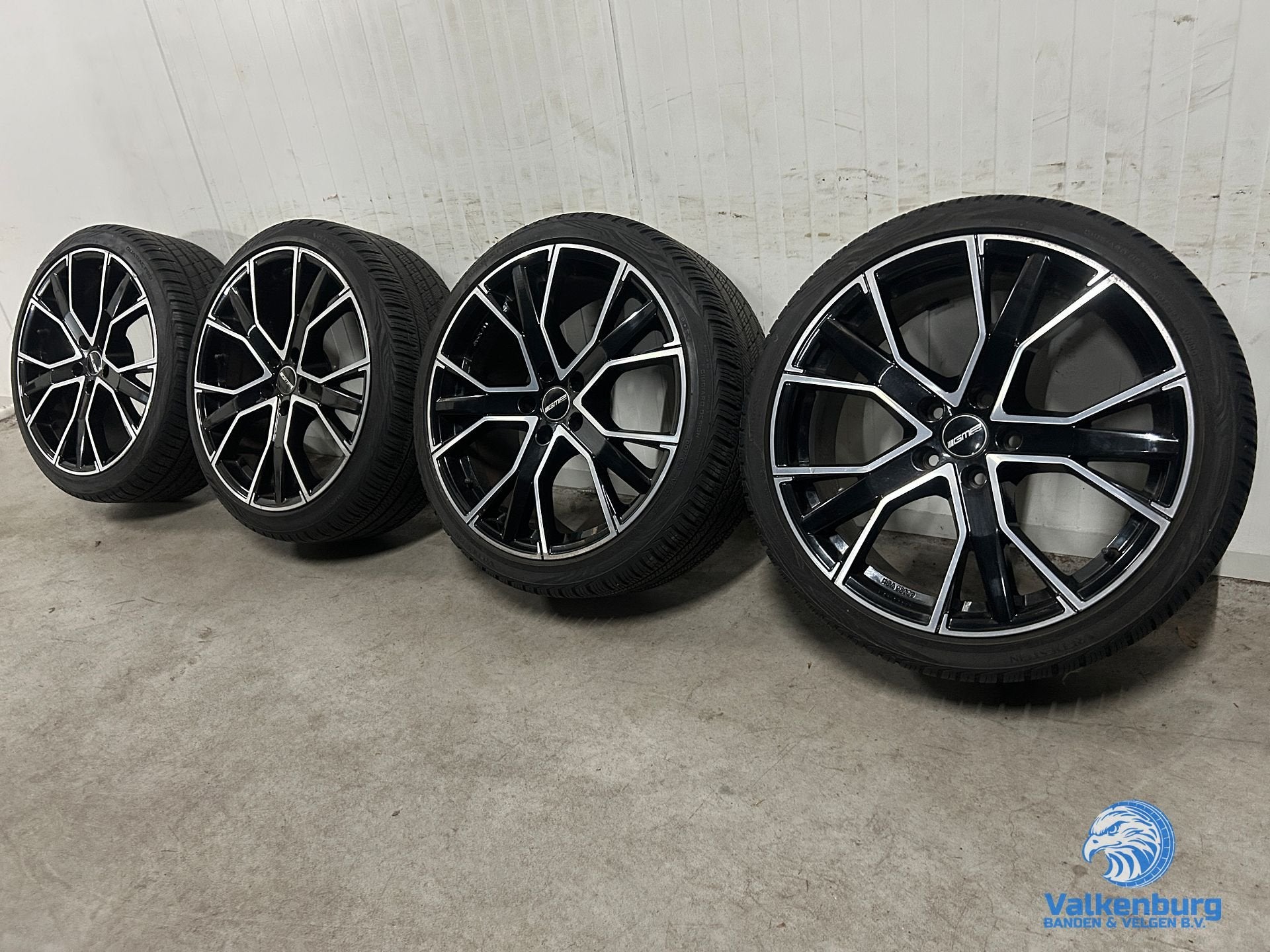 7-8mm!  Audi A3 VW Caddy Golf Leon 19 inch zwarte GMP Gunner, 19 inch, Gebruikt, -, -