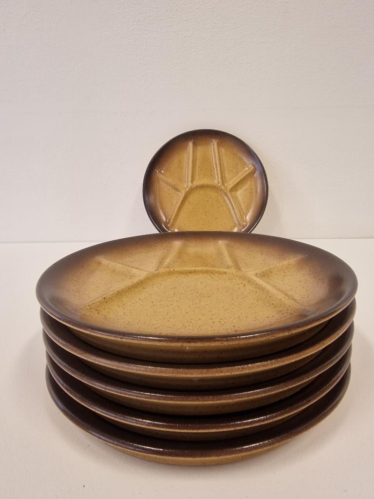 Vintage rustiek Fondue/ Gourmet bord - JAPY - jaren '60/'70, Gebruikt, Onbekend, JAPY, Ophalen of Verzenden