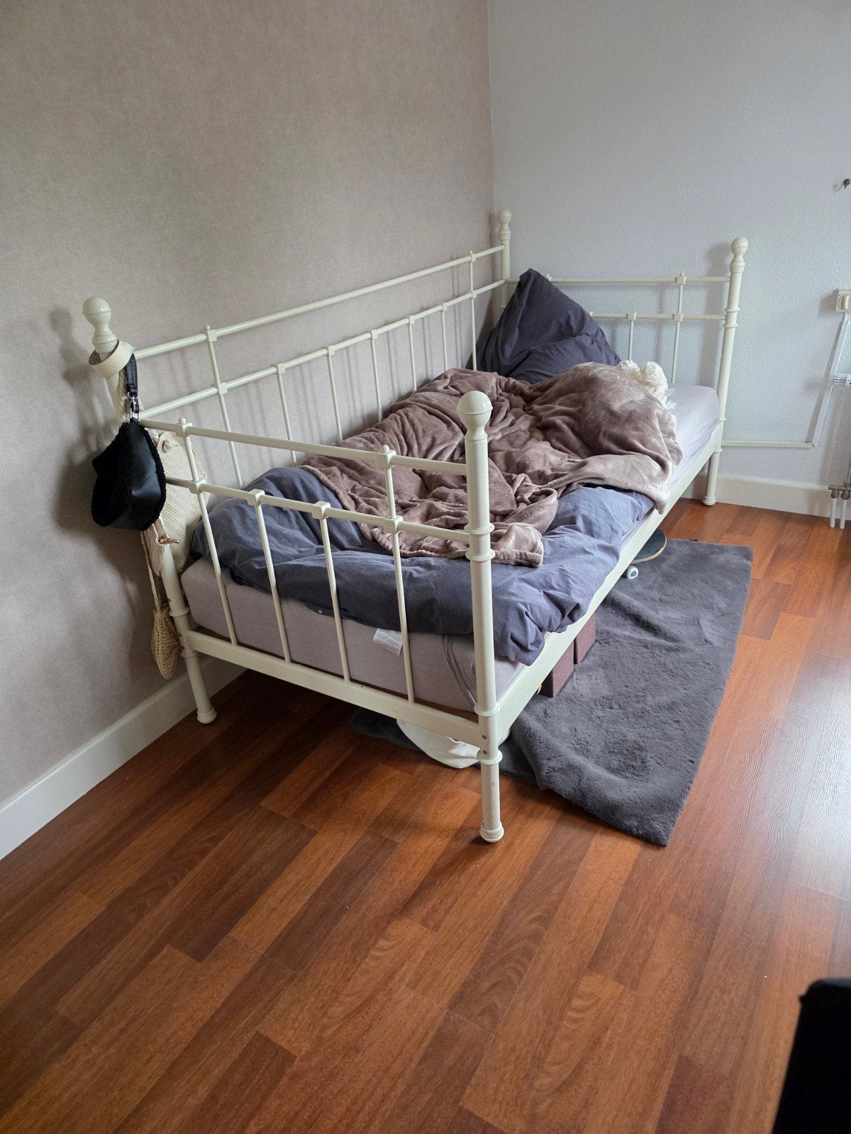 eenpersoonsbed 93x204cm met matras 90x200cm, Ophalen, Gebruikt, 90 cm, Eenpersoons