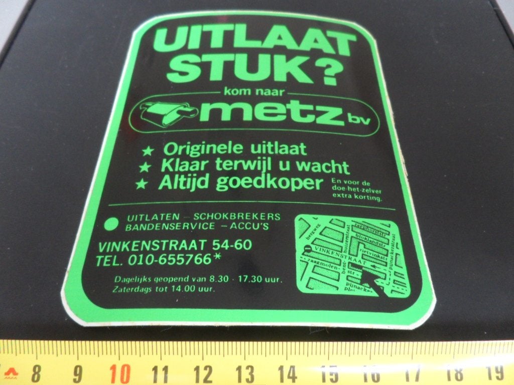 sticker METZ bv Vinkenstraat 54-60 010-655766, Ophalen of Verzenden, Zo goed als nieuw