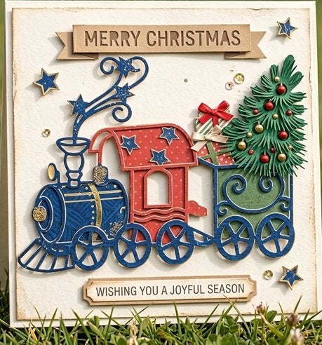 snijmal Kerstmis Trein met pakjes en kerstboom NIEUW, Ophalen of Verzenden, Nieuw, Kerst, Pons of Mal