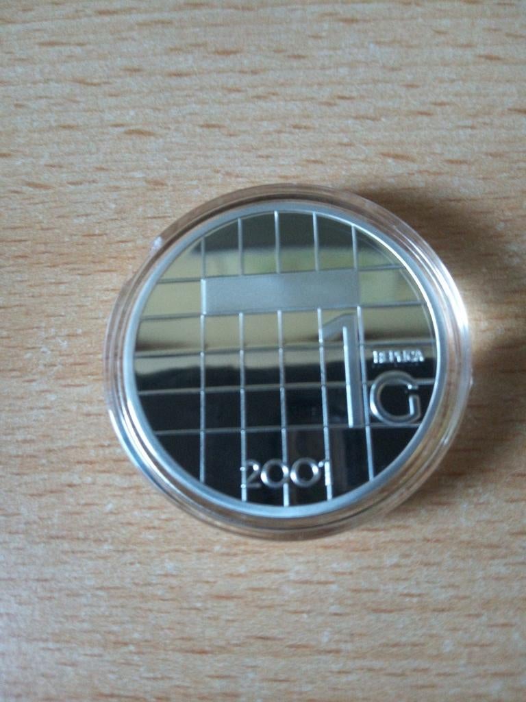 Zwaar verzilverde Beatrix Laatste Gulden Ninaber PROOF !!!, 1 gulden, Koningin Beatrix, Zilver, Ophalen of Verzenden