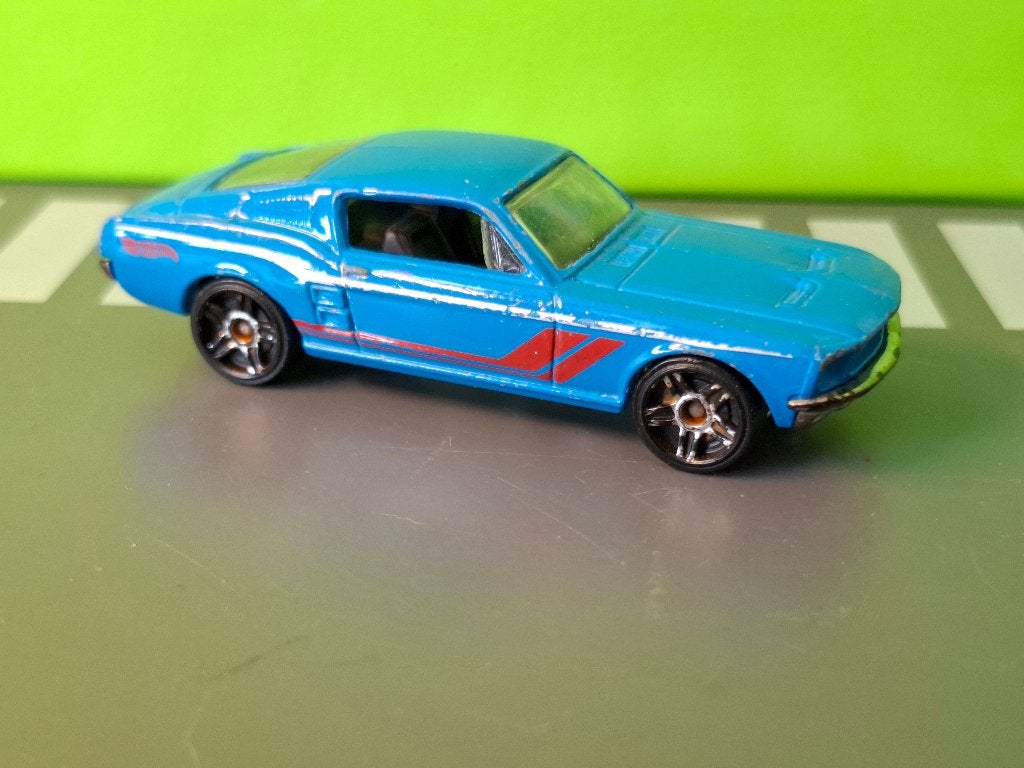 Hotwheels - 1967 Ford Mustang [blauw] 1/60, Ophalen of Verzenden, Gebruikt, Auto