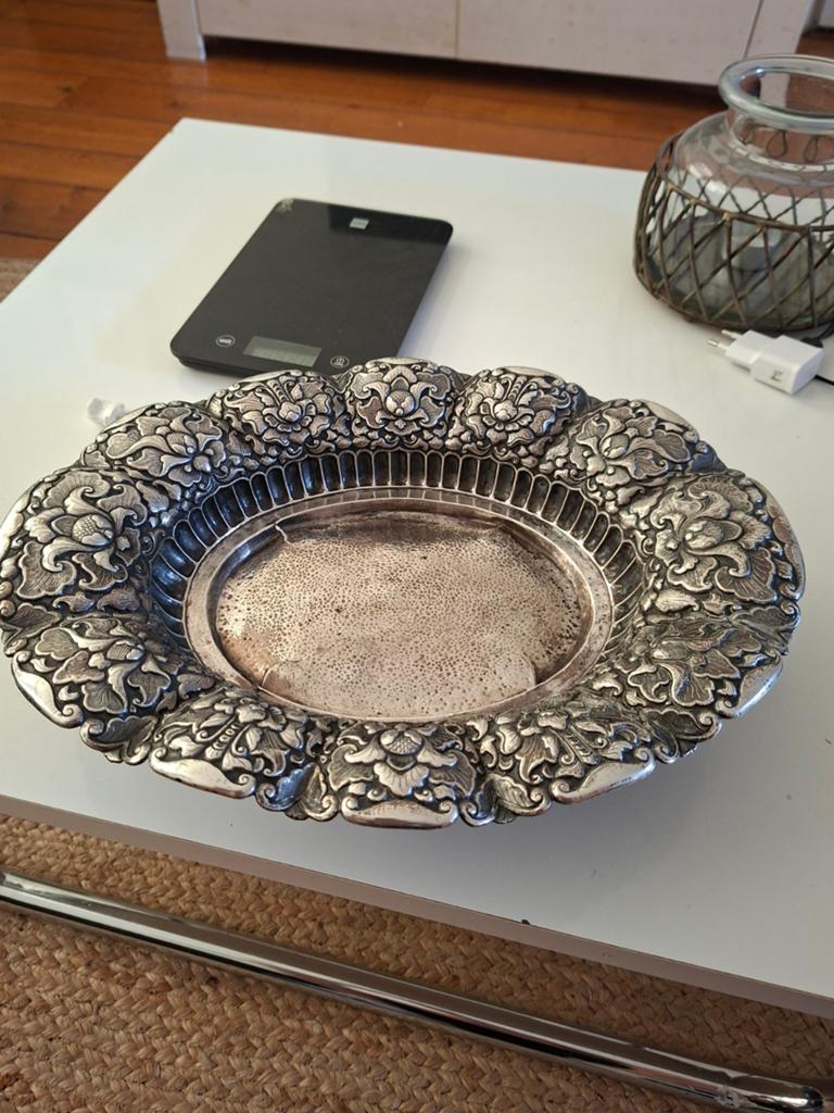 Vintage zilver djokja schaal. 650 gram., Ophalen of Verzenden
