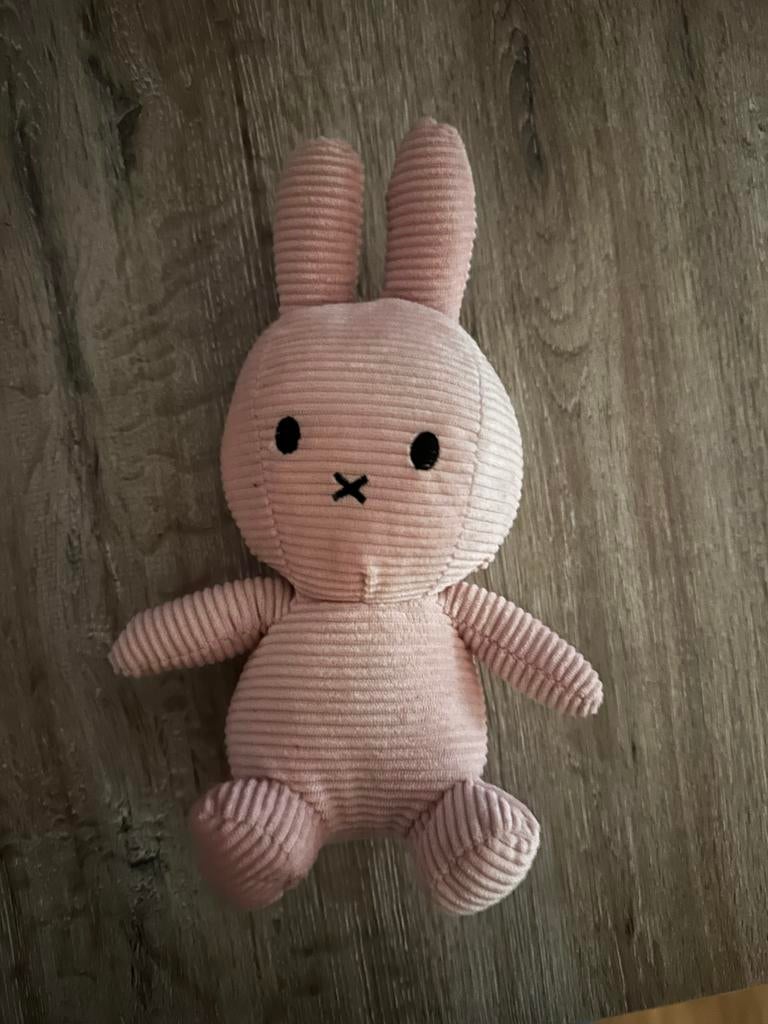 Roze Nijntje knuffel van ribstof, Overige merken, Konijn, Nijntje, Ophalen of Verzenden