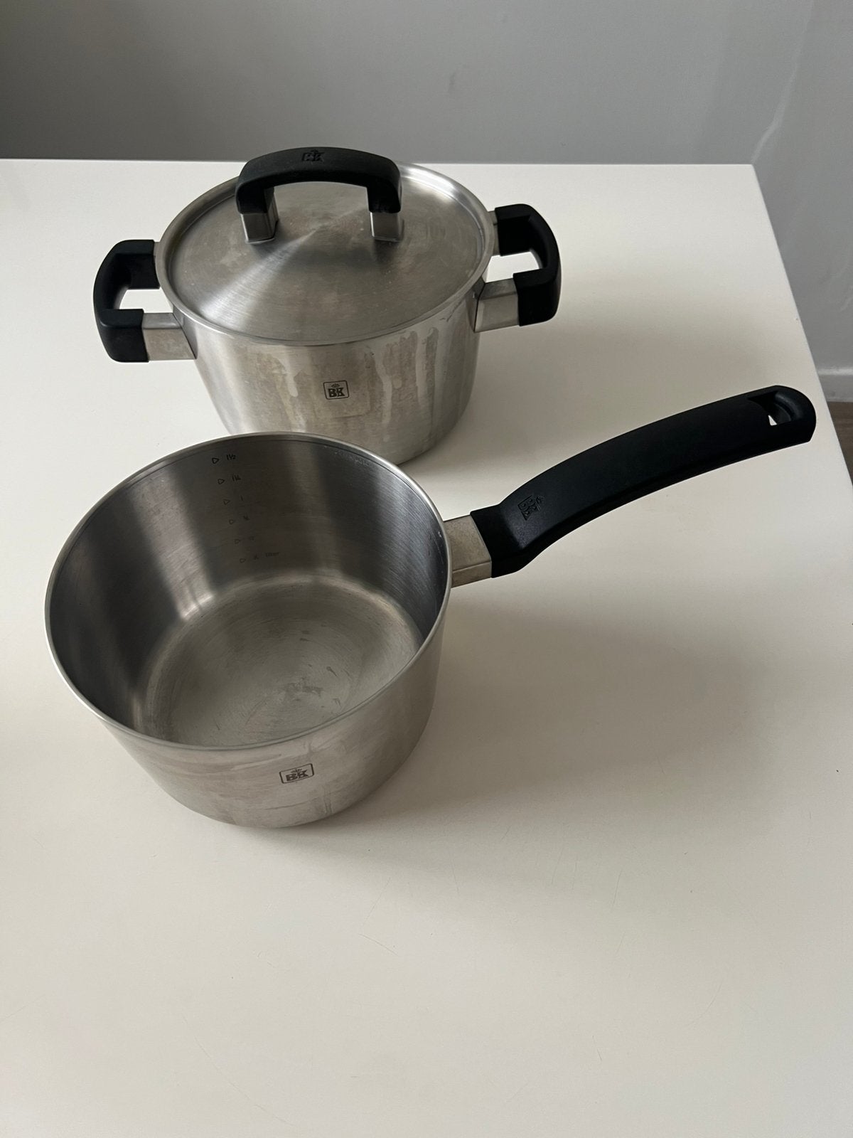 Bk pannen, Huis en Inrichting, Keuken | Potten en Pannen, Ophalen of Verzenden, Rvs, Pannenset