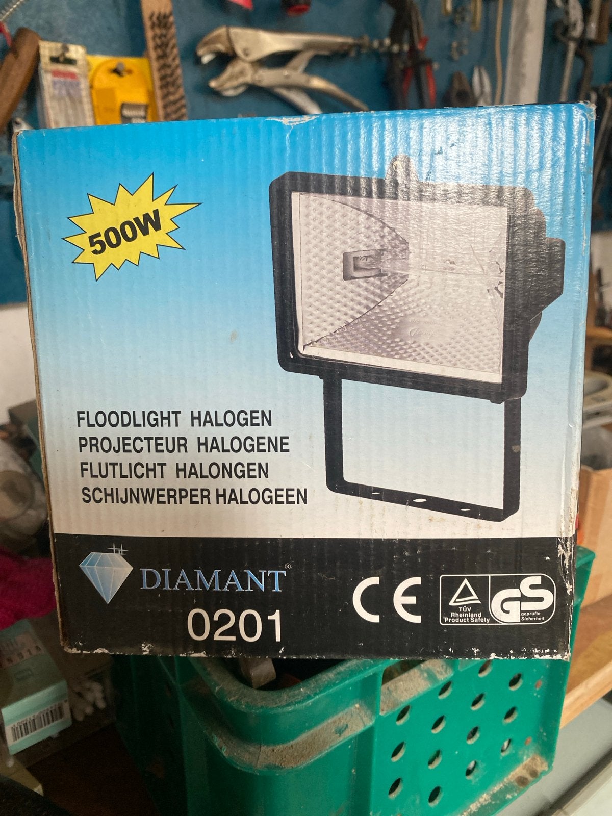 Diamant Halogeen Schijnwerper 500W - Nieuw in doos, Ophalen of Verzenden, Nieuw, 500 watt of meer, Lamp met armatuur