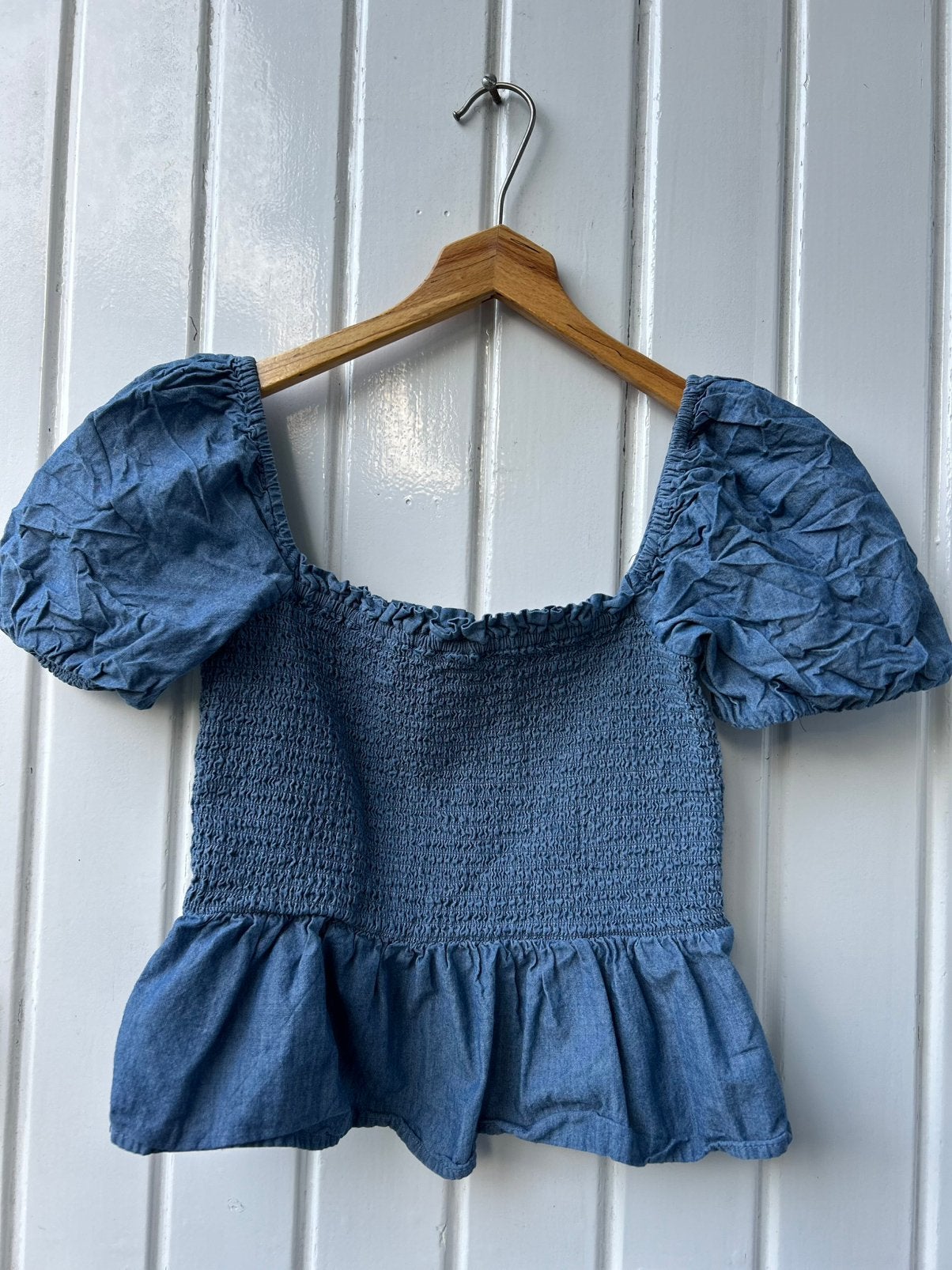 J.Crew top, Blauw, Ophalen of Verzenden, Zo goed als nieuw, Korte mouw