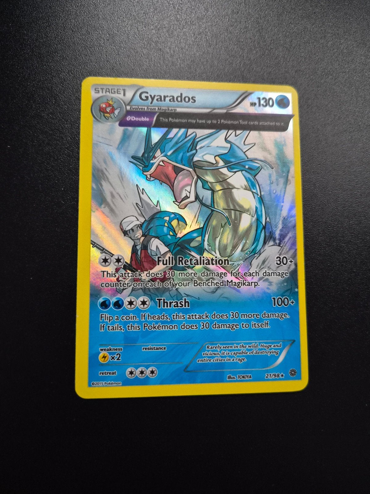 Gyarados 21/98 Pokemon Ancient Origins holo, Hobby en Vrije tijd, Verzamelkaartspellen | Pokémon, Ophalen of Verzenden, Zo goed als nieuw