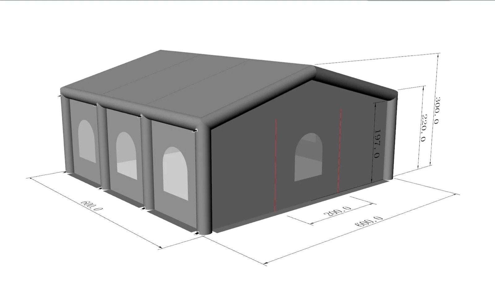 Professionele opblaasbare feesttent 6x6m PVC luxe partytent, Tuin en Terras, Ophalen, Minder dan 5 meter