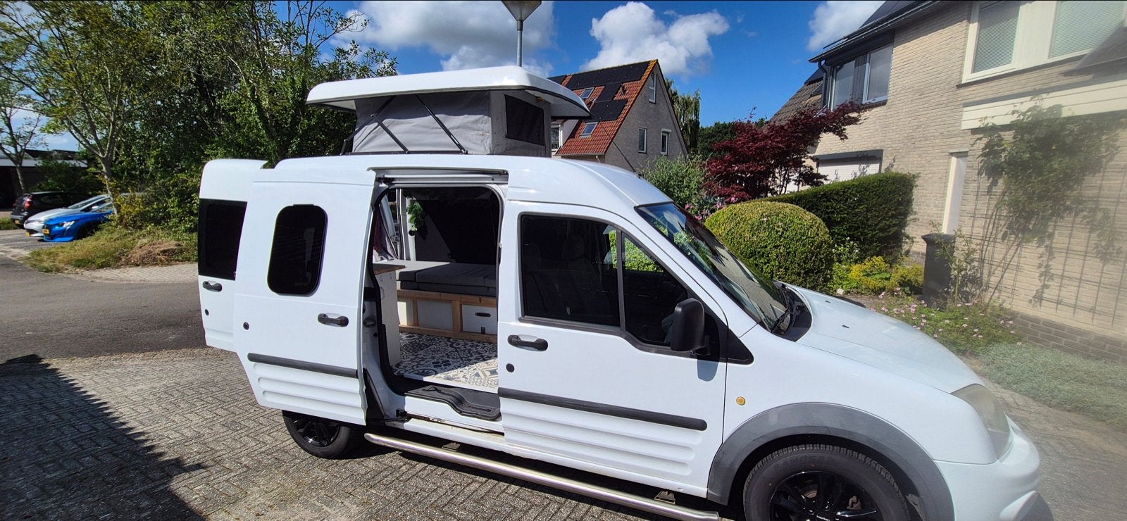 Ford Transit Connect Camper met hefdak en wat werk, Caravans en Kamperen, Elektrische ramen, Ford, Tot en met 2, Particulier