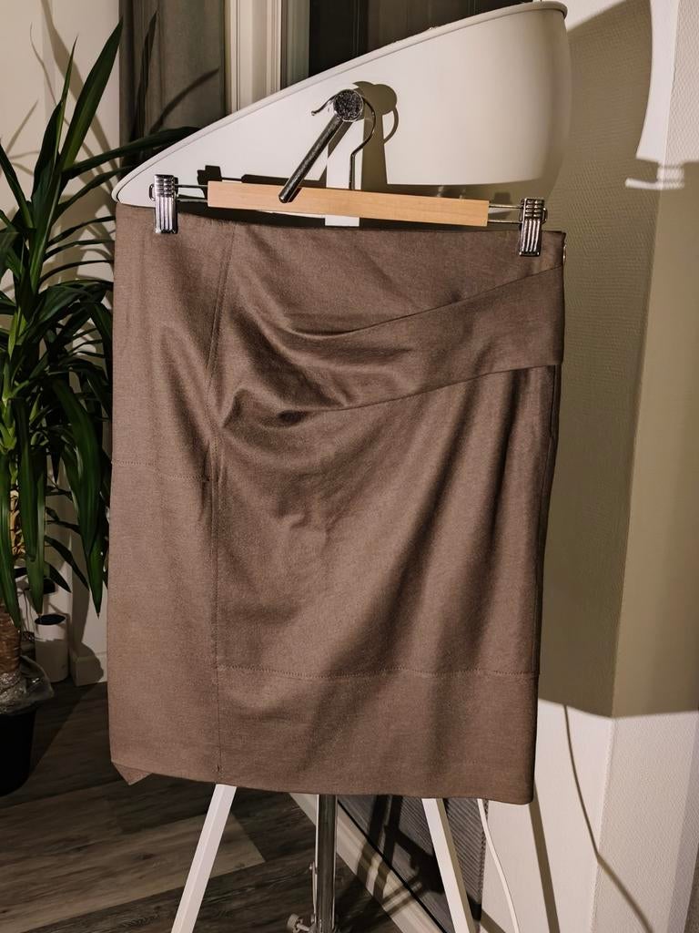 Brunello Cucinelli Rok 100% Scheerwol Taupe/Mokka IT 40, Kleding | Dames, Rokken, Ophalen of Verzenden