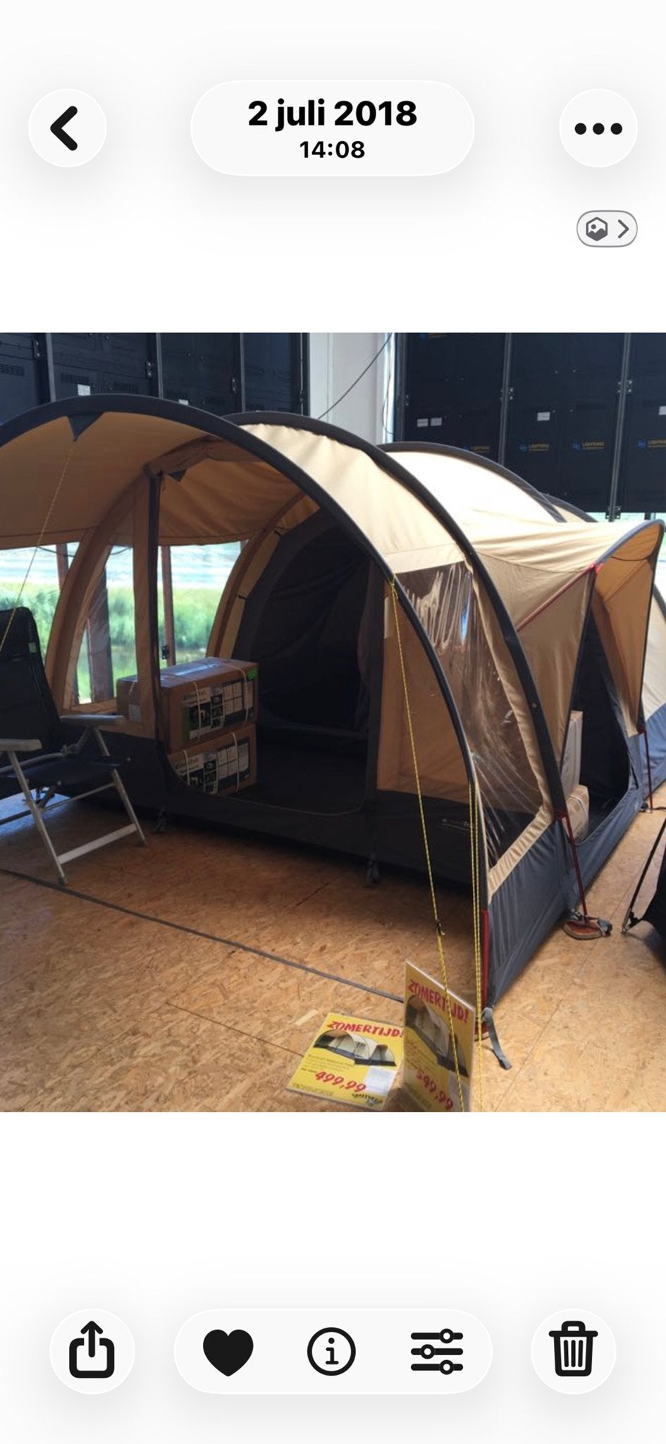 Ruime Eurotrail 4-persoons katoenen tent met alu stokken, Ophalen, Gebruikt, Tot en met 4
