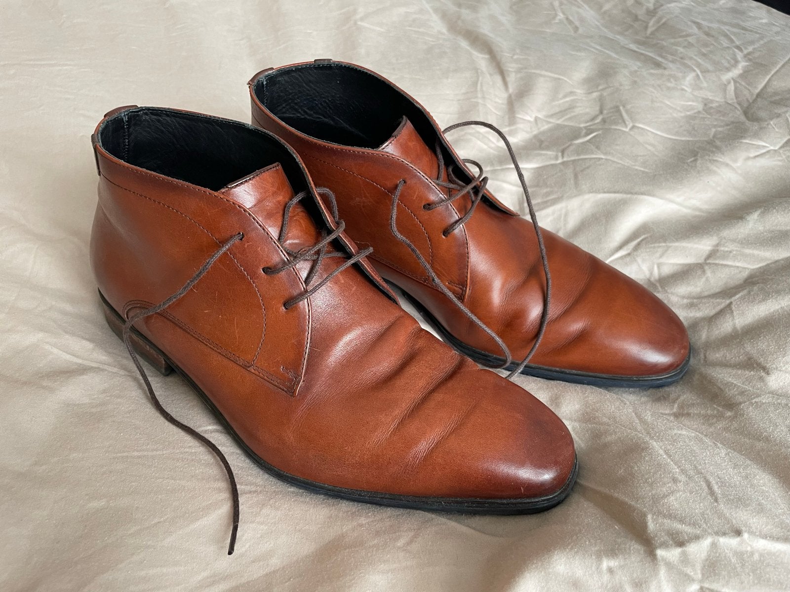 Flris van Bommel leren veterschoenen - Maat 41 1/3, Ophalen of Verzenden, Gedragen, Bruin, Veterschoenen