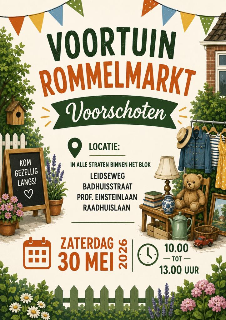 Voortuin Rommelmarkt Voorschoten - 30 mei, Ophalen