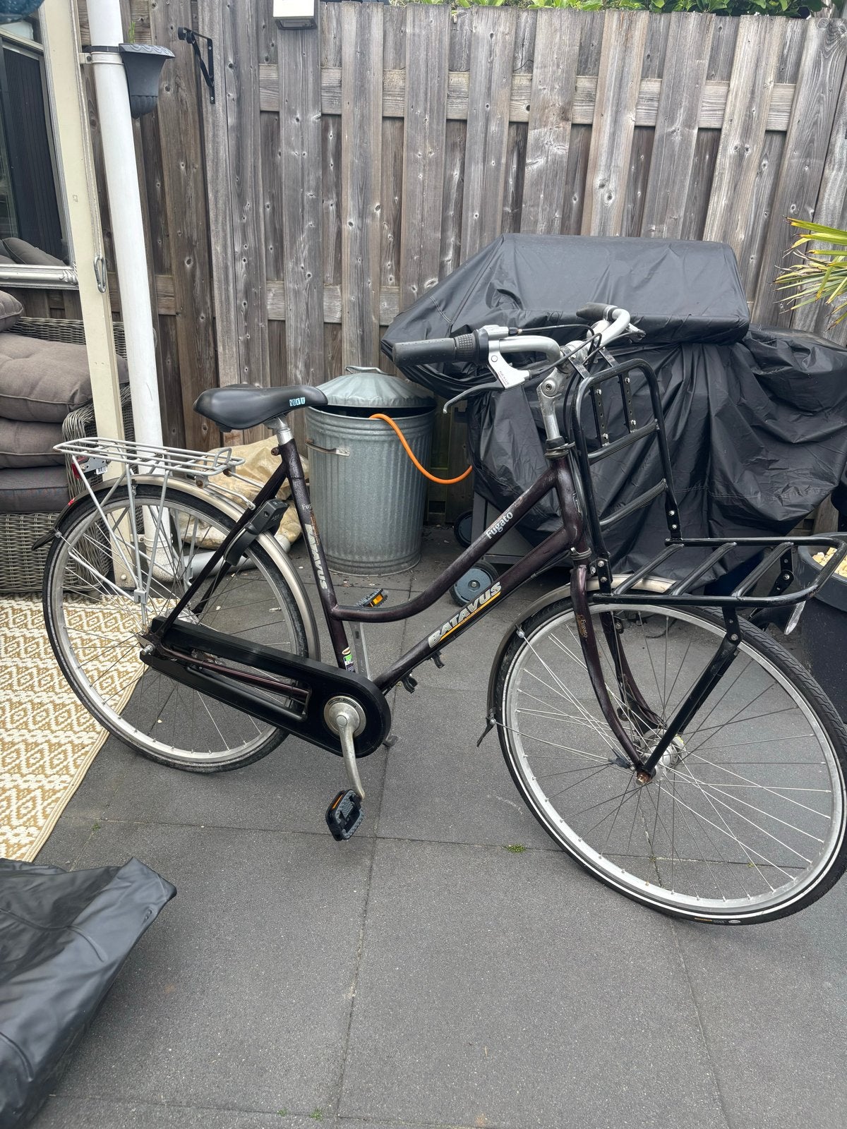 Batavus Figaro damesfiets met voordrager gebruikt, Terugtraprem, Batavus, Ophalen of Verzenden, 50 tot 53 cm