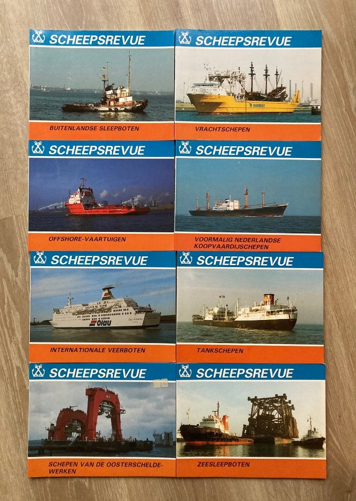 Acht delen Scheepsrevue Sleepboten / Koopvaardijschepen, Verzenden, Zo goed als nieuw, Motorboot, Boek of Tijdschrift