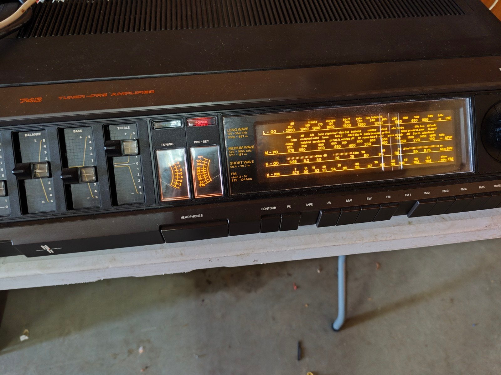 Vintage Tuner-Pre philips.743 - met mfb aansl.t, Overige merken, Ophalen of Verzenden, Zo goed als nieuw, Minder dan 60 watt