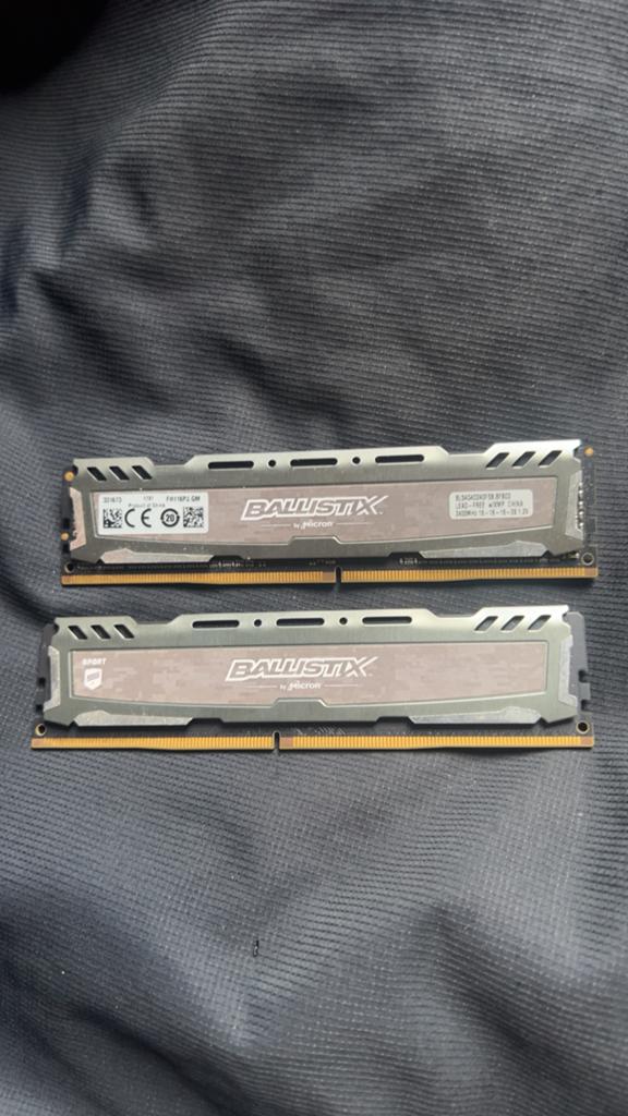 Ballistix 16GB DDR4 RAM Geheugen (2x8GB), DDR4, Ophalen of Verzenden, Zo goed als nieuw, Desktop