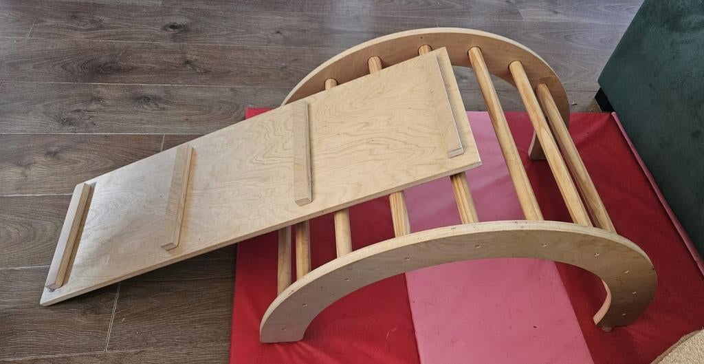 Houten Klimboog met Plank - Montessori Speelgoed, Kinderen en Baby's, Ophalen, Zo goed als nieuw, Klimwand