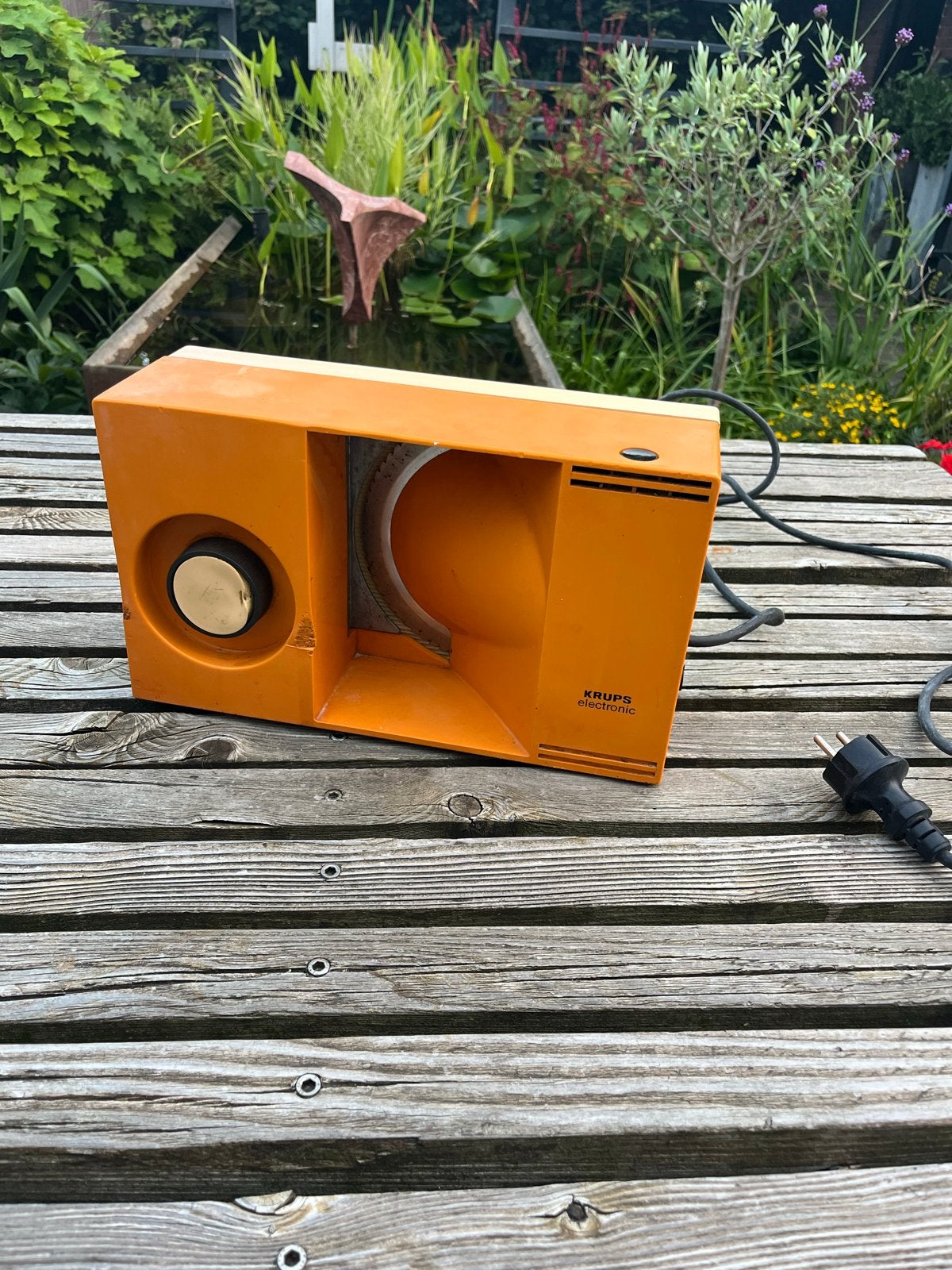 Vintage Krups 370 Broodsnijmachine Oranje, Ophalen of Verzenden, Gebruikt