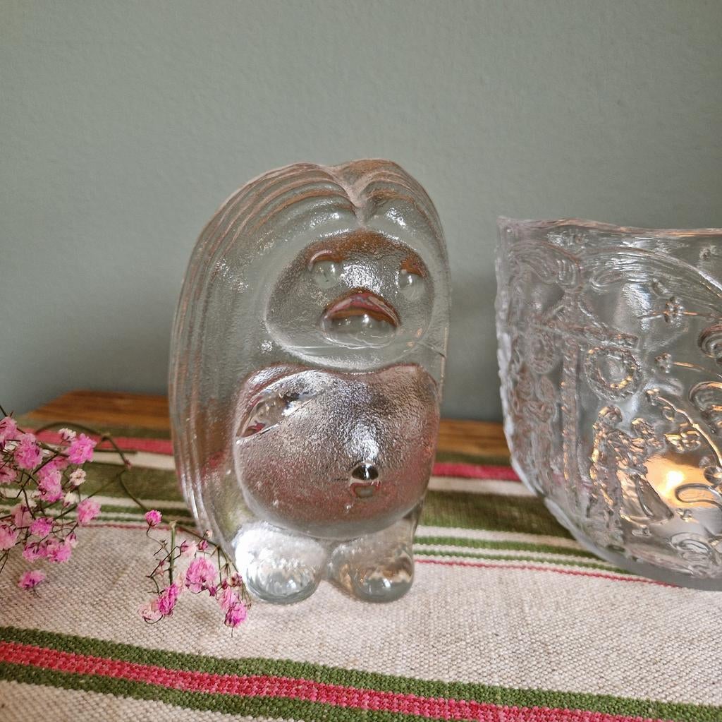 Grote Bergdala Trol Glaskunst Zweeds Vintage Design Jaren70, Ophalen of Verzenden
