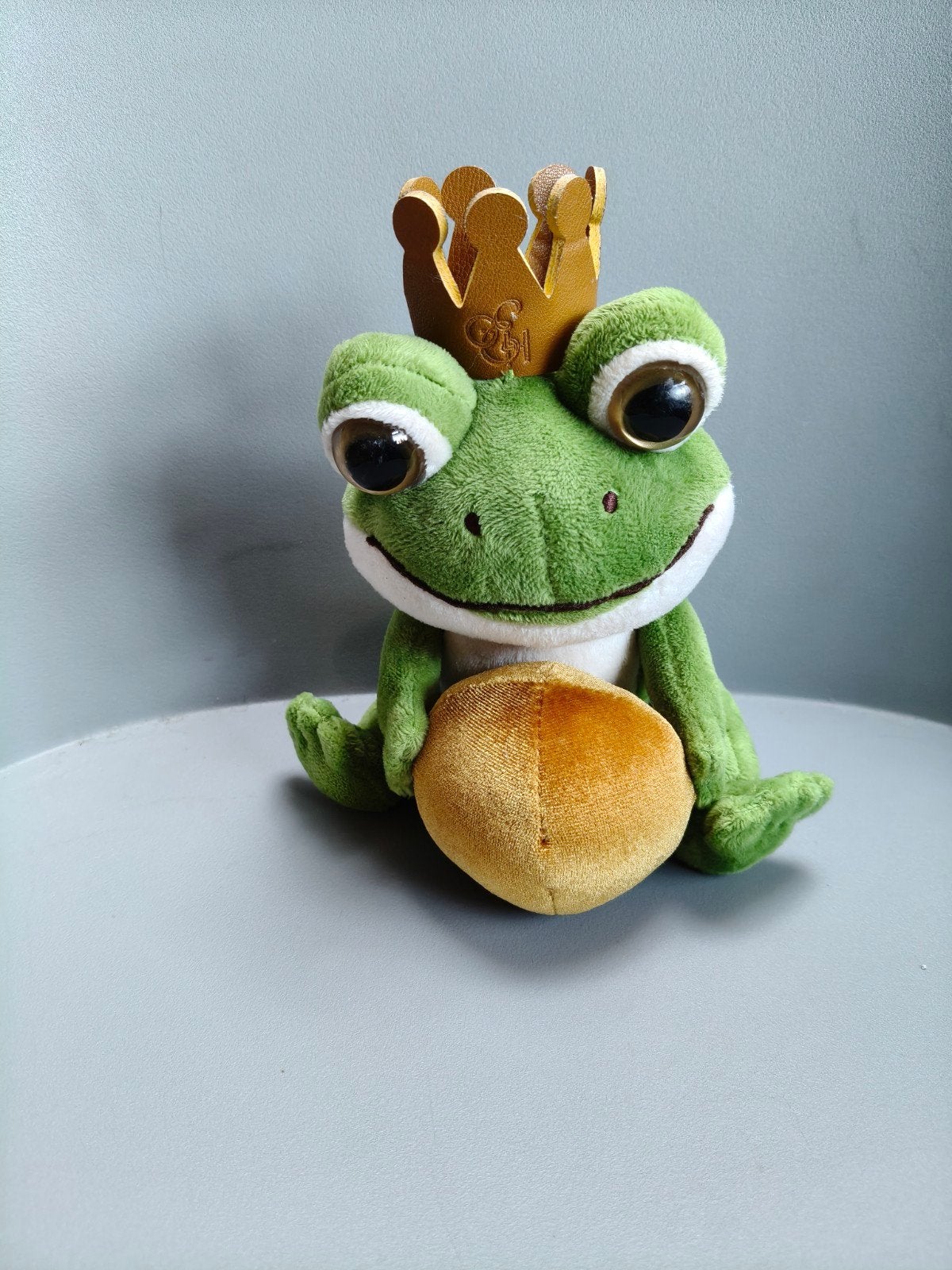 Leuke Kikker Knuffel met Kroon - Zo goed als nieuw, Kikker, Groen, Ophalen of Verzenden, Zo goed als nieuw