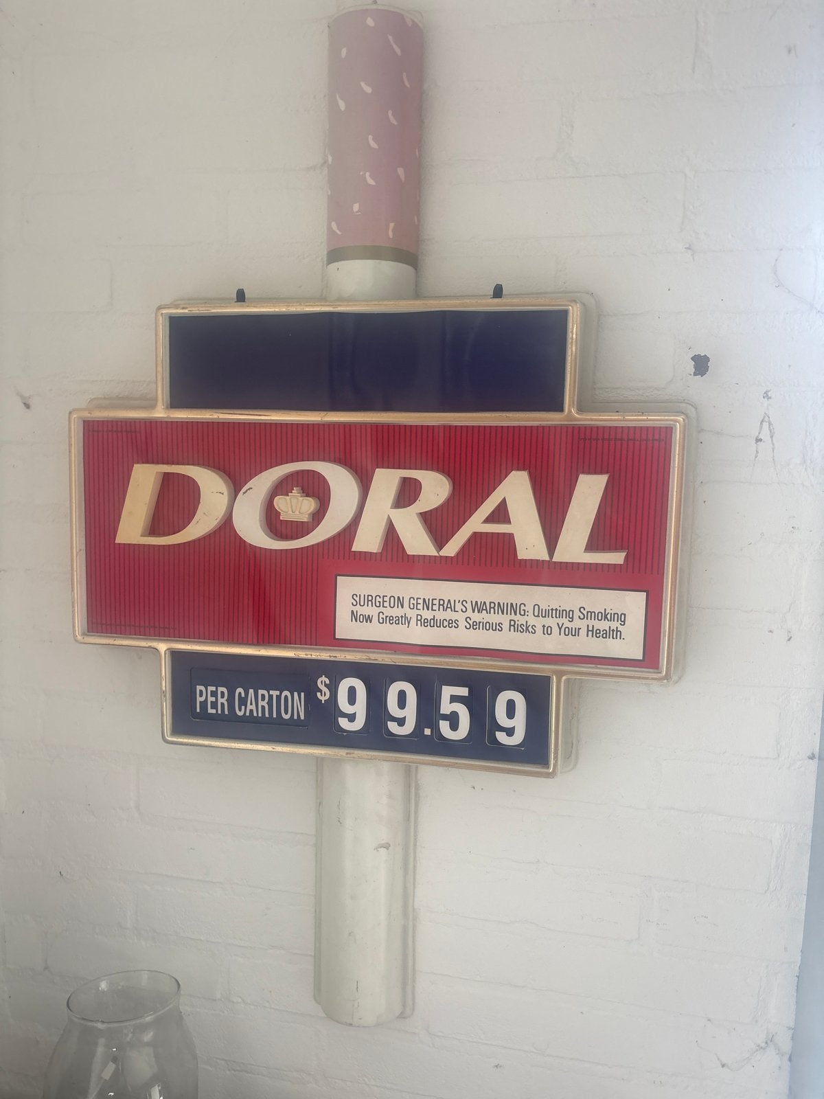 Vintage Doral Sigaretten Reclamebord - Uniek Verzamelobject, Ophalen of Verzenden, Gebruikt, Overige typen