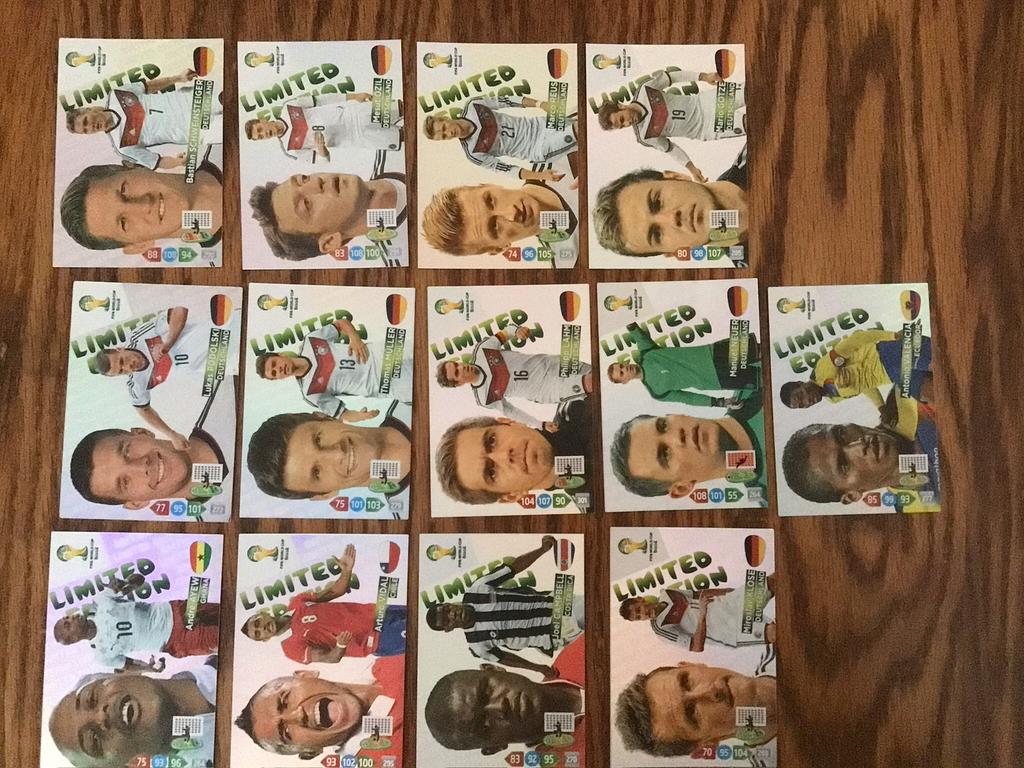 Panini wk 2014. Limiteds cards, Verzenden, Zo goed als nieuw, Meerdere plaatjes