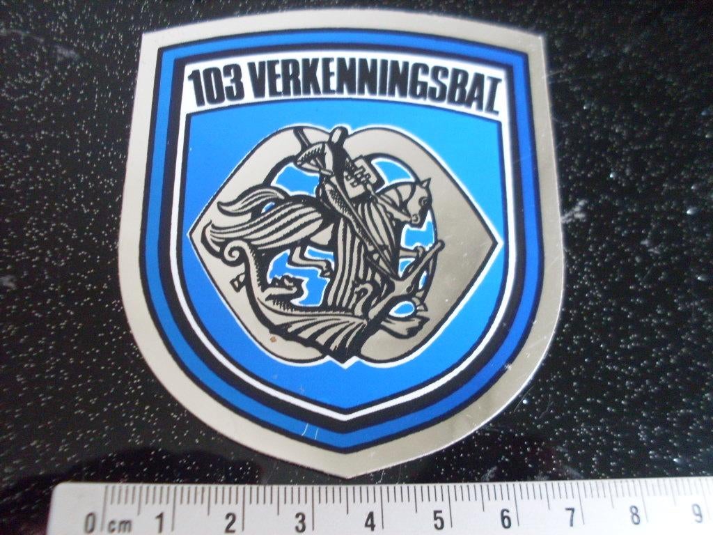 folie sticker 103 verkennings bataljon logo embleem leger, Verzenden, Zo goed als nieuw, Bedrijf of Vereniging