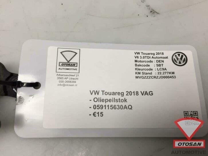 vw touareg 2018 vag oliepeilstok olie peilstok 059115630aq, Gebruikt, Volkswagen, Volkswagen AG, Berliner Ring 2
38440  Wolfsburg, DE