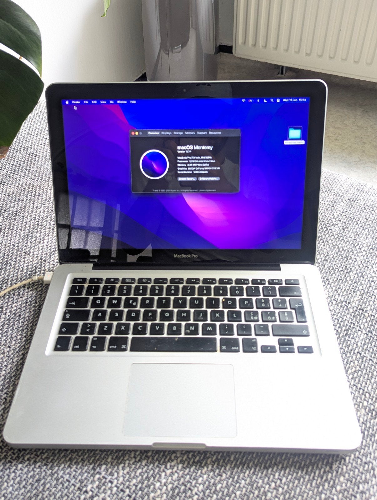 MacBook Pro (13-inch, Mid 2009) - monterey 120GB SamsungEVO, MacBook Pro, Gebruikt, 2 tot 3 Ghz, 13 inch