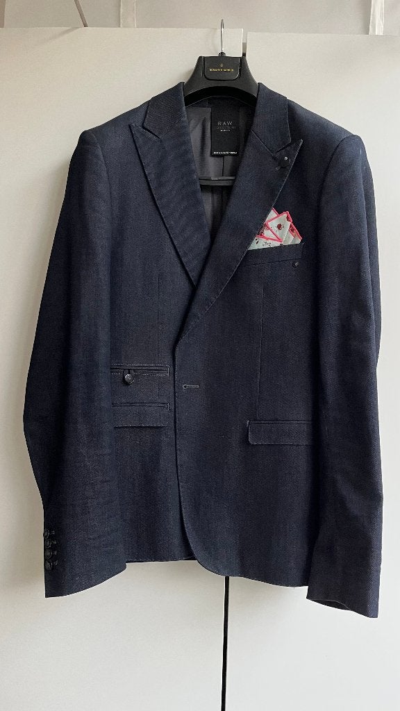 G-Star RAW Correctline Denim Colbert Navy – Maat 52, Zo goed als nieuw, G-Star Raw, Maat 52/54 (L), Verzenden
