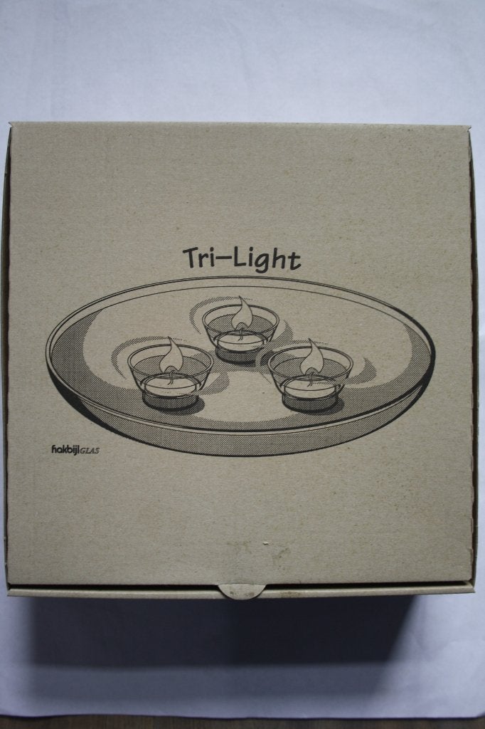 Glazen Tri-Light schaal met waxinelichtjes, Ophalen of Verzenden, Nieuw, Glas, Overige stijlen