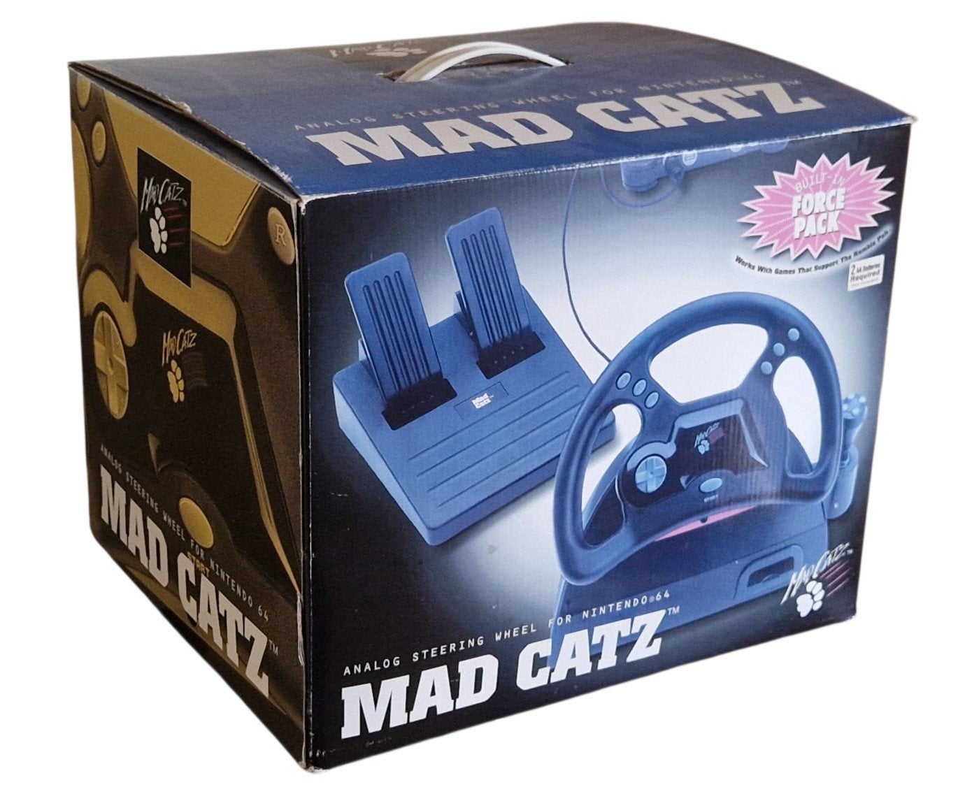 Mad Catz Analog Steering Wheel (Nintendo 64 / N64) met Doos, 1 speler, Ophalen of Verzenden, Racen en Vliegen, Vanaf 3 jaar