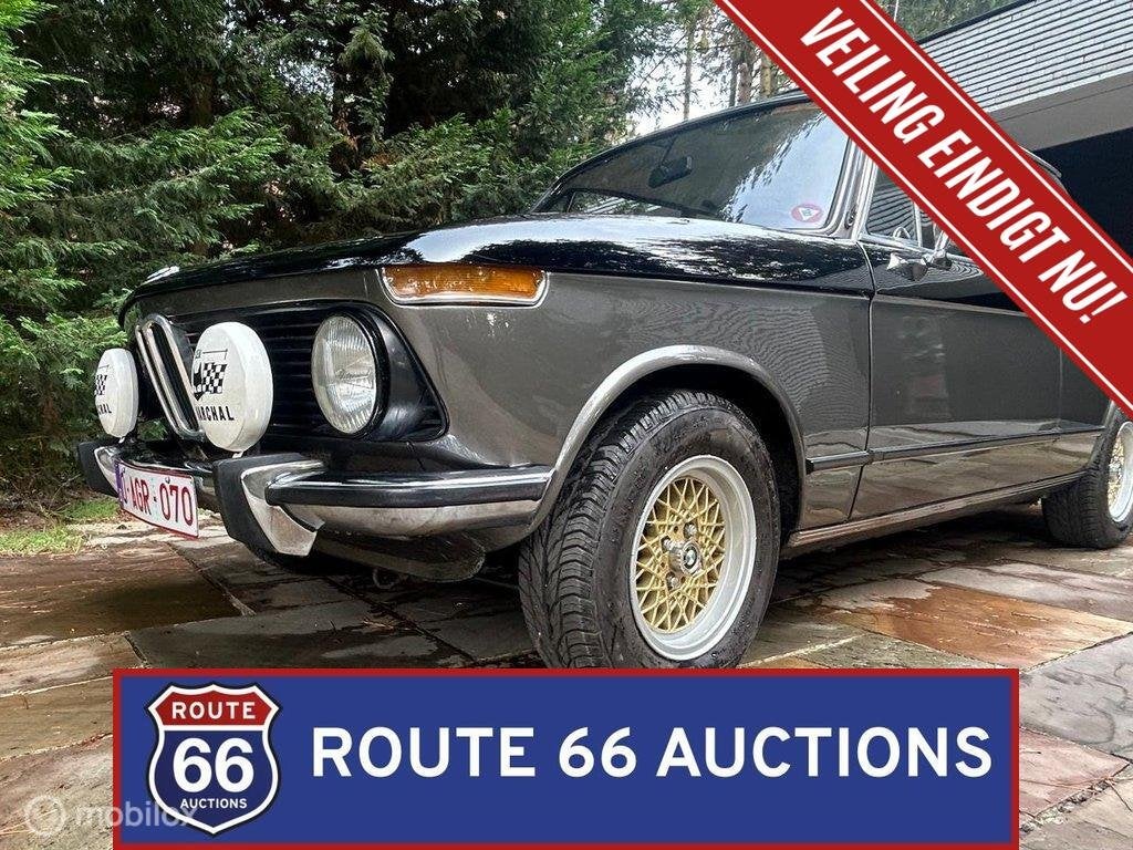 BMW 2002 Ti | 1975 | Route 66 Auctions, Auto's, Overige carrosserieën, Zwart, Bedrijf, Handgeschakeld
