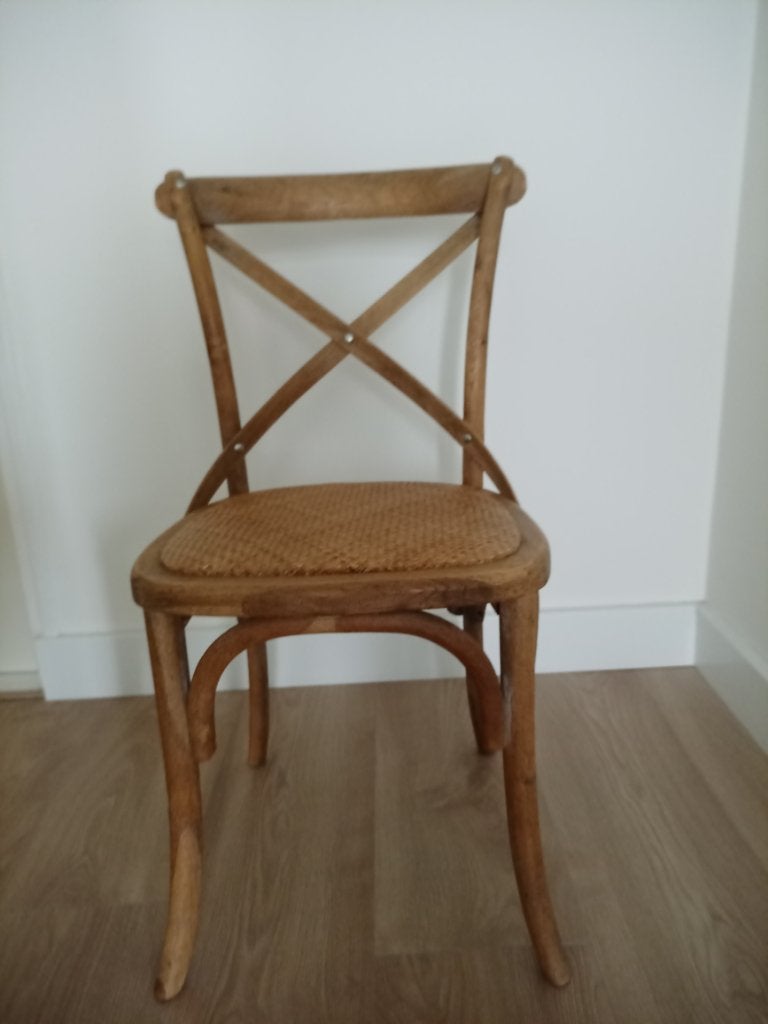 Foto 5 van Eettafelstoelen landelijk hout bistrostoel