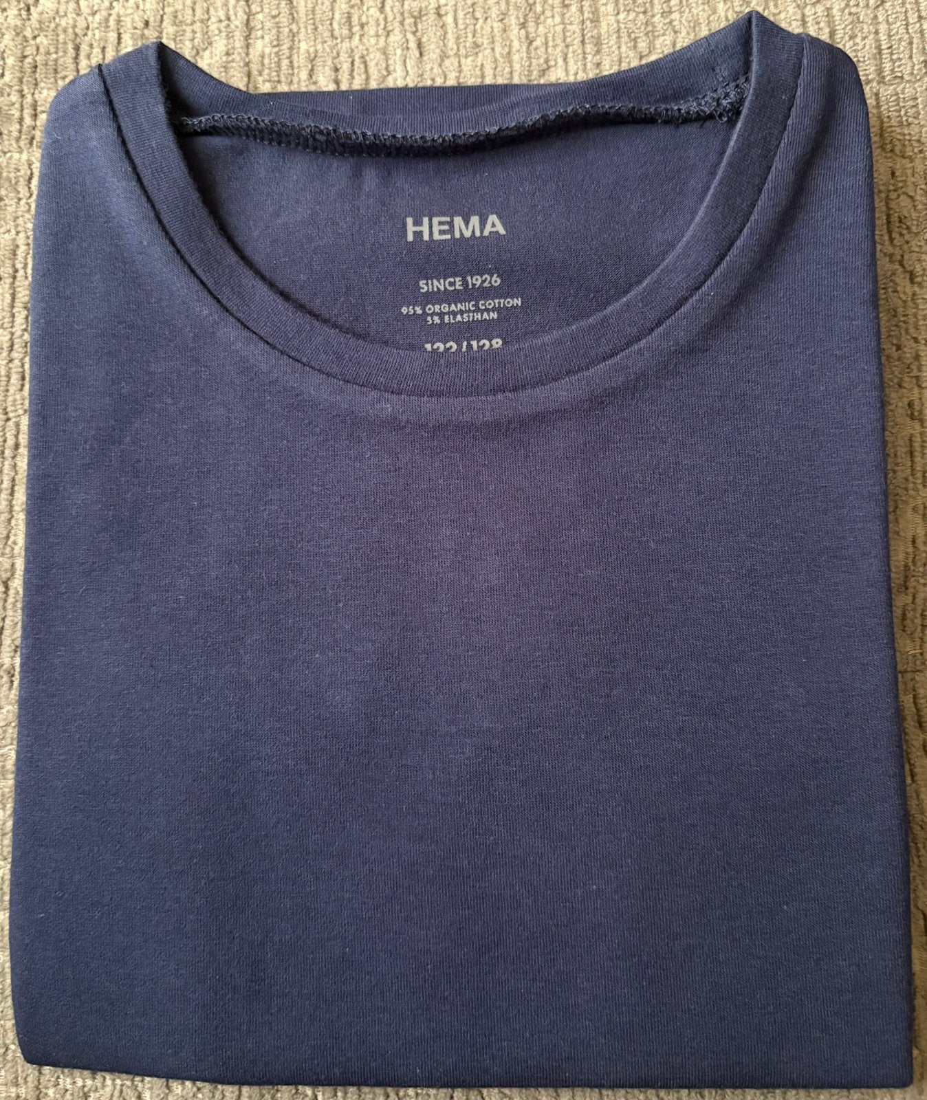 Nieuw - Basic shirtje, donkerblauw, korte mouw, maat 122/128, Kinderen en Baby's, Kinderkleding | Maat 122, Ophalen of Verzenden