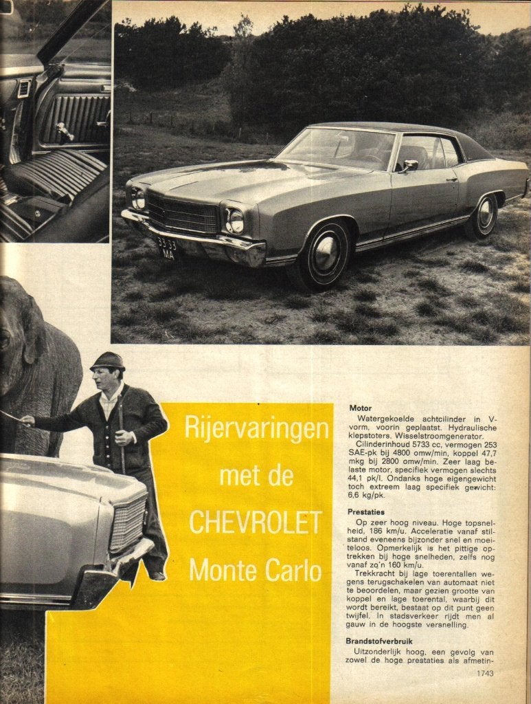 Autokampioen test Chevrolet Monte Carlo 1970, Ophalen of Verzenden, Gelezen, Chevrolet