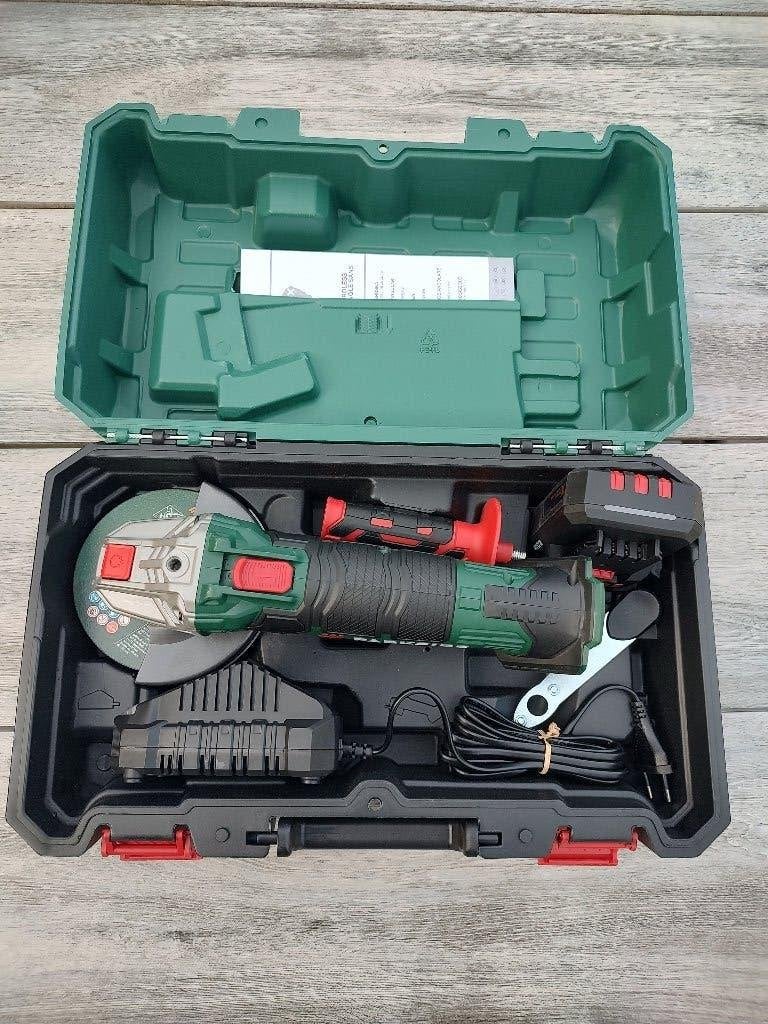Haakse slijper 20V 2Ah, nieuw in koffer. Parkside., Ophalen of Verzenden, Nieuw, 700 tot 1000 watt, Haakse handslijpmachine