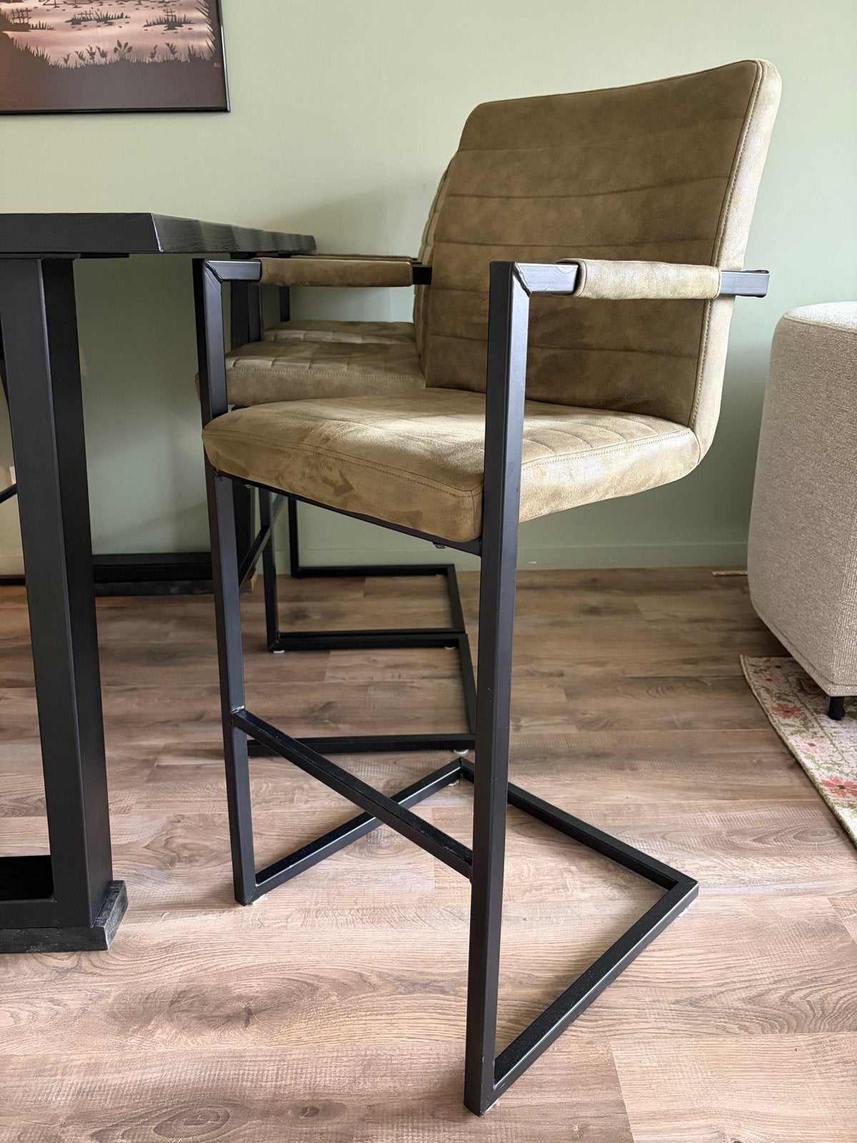 6x Comfortabele barkrukken met armleuning, Ophalen, Met voetsteun, 90 cm of meer, Metaal
