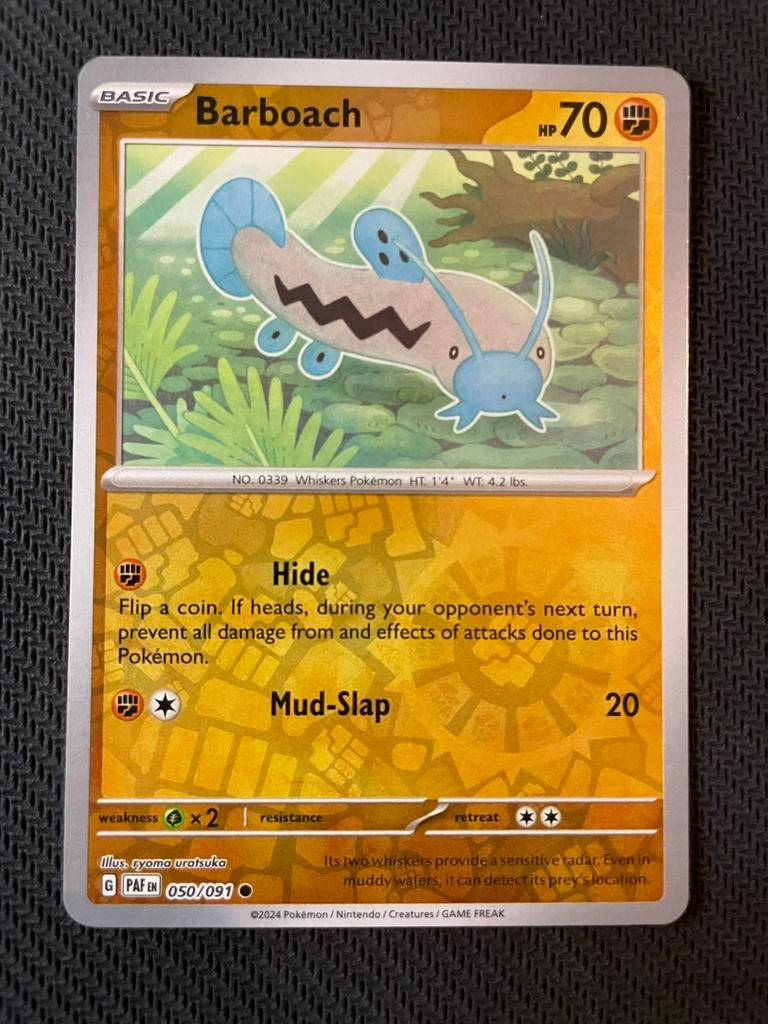 Barboach 050/091 Reverse Holo Paldean Fates Packfresh, Ophalen of Verzenden, Zo goed als nieuw