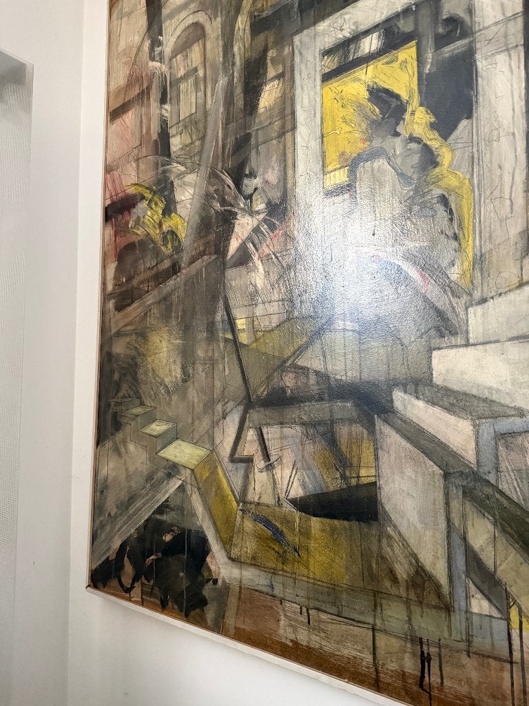 Ilias , 1989, Ton Jacobs, groot schilderij, modern, krachtig, Ophalen, Figuren, Gemengde techniek, Overige materialen