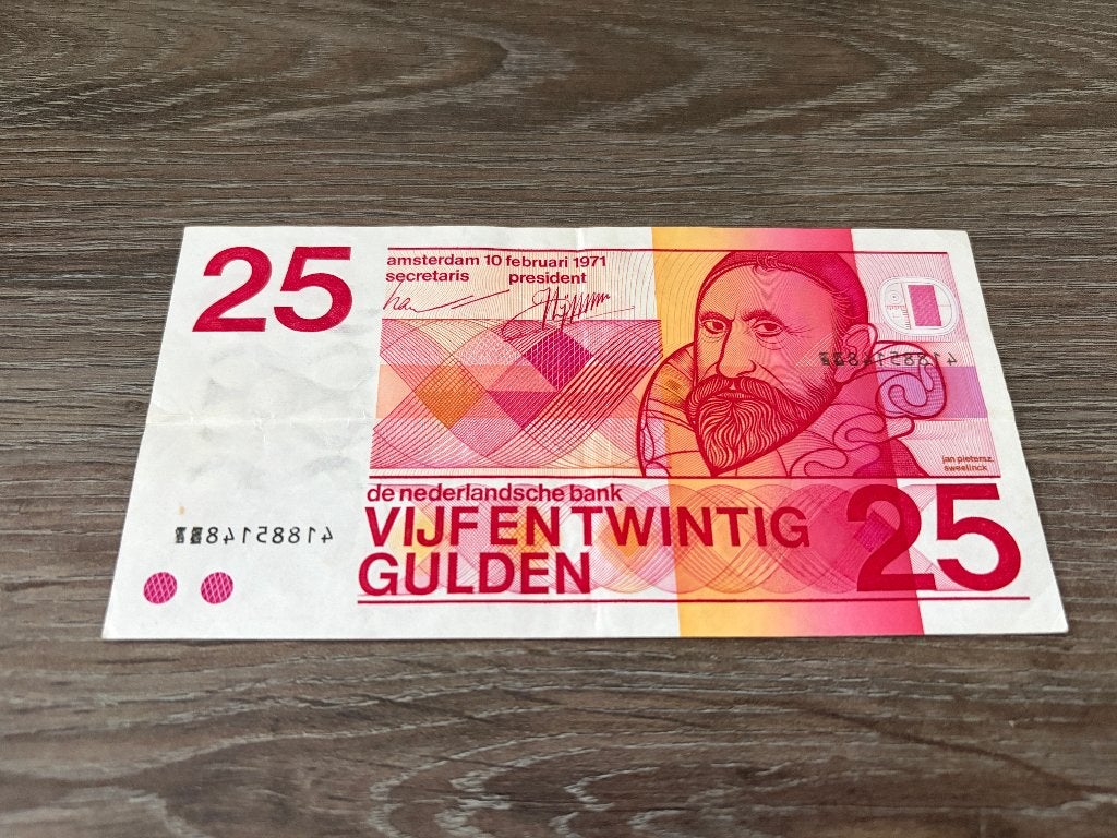 Misdruk biljet 25 gulden Sweelinck, 1971 - serienummer, Ophalen of Verzenden, 25 gulden