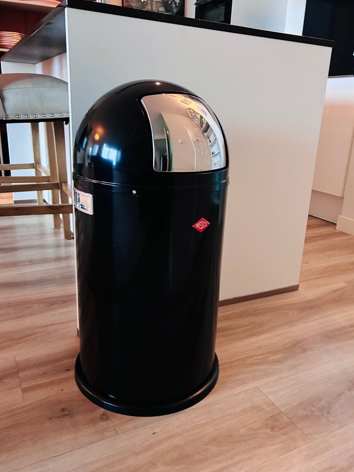 Zwarte Wesco Pushboy vuilnisbak 50 liter, Ophalen, 40 liter of meer, Zo goed als nieuw, 75 – 100