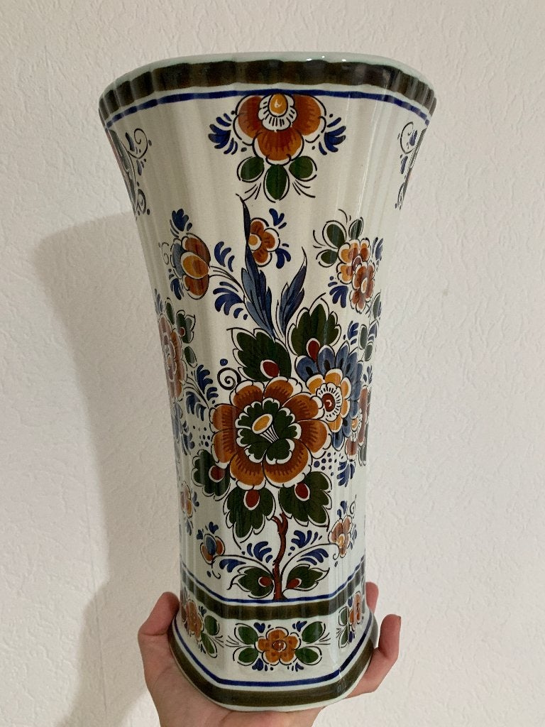 Delft Polychroom vaas, Ophalen of Verzenden