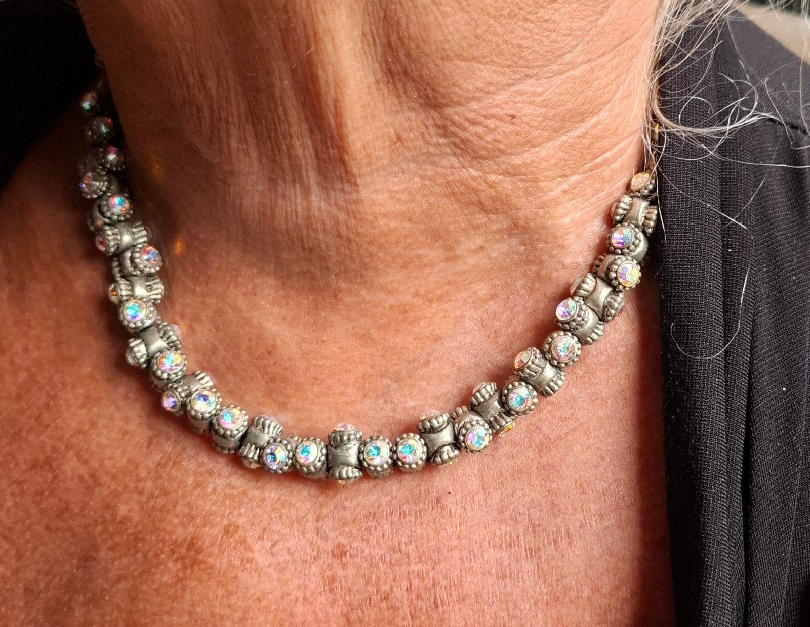 Otazu sieradenset met Swarovski kristallen, Met kristal, Overige materialen, Gebruikt, Ophalen of Verzenden